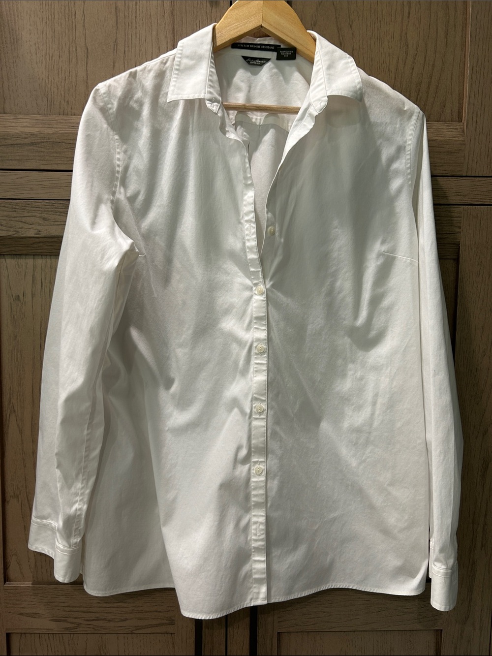 Eddie Bauer Ladies White Long-Sleeve Button-Down Dress Shirt TXL